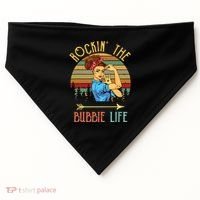 Rockin The Bubbie Life Grandparents Day Gift For Bubbie USA-Made Doggie Bandana thumb 0