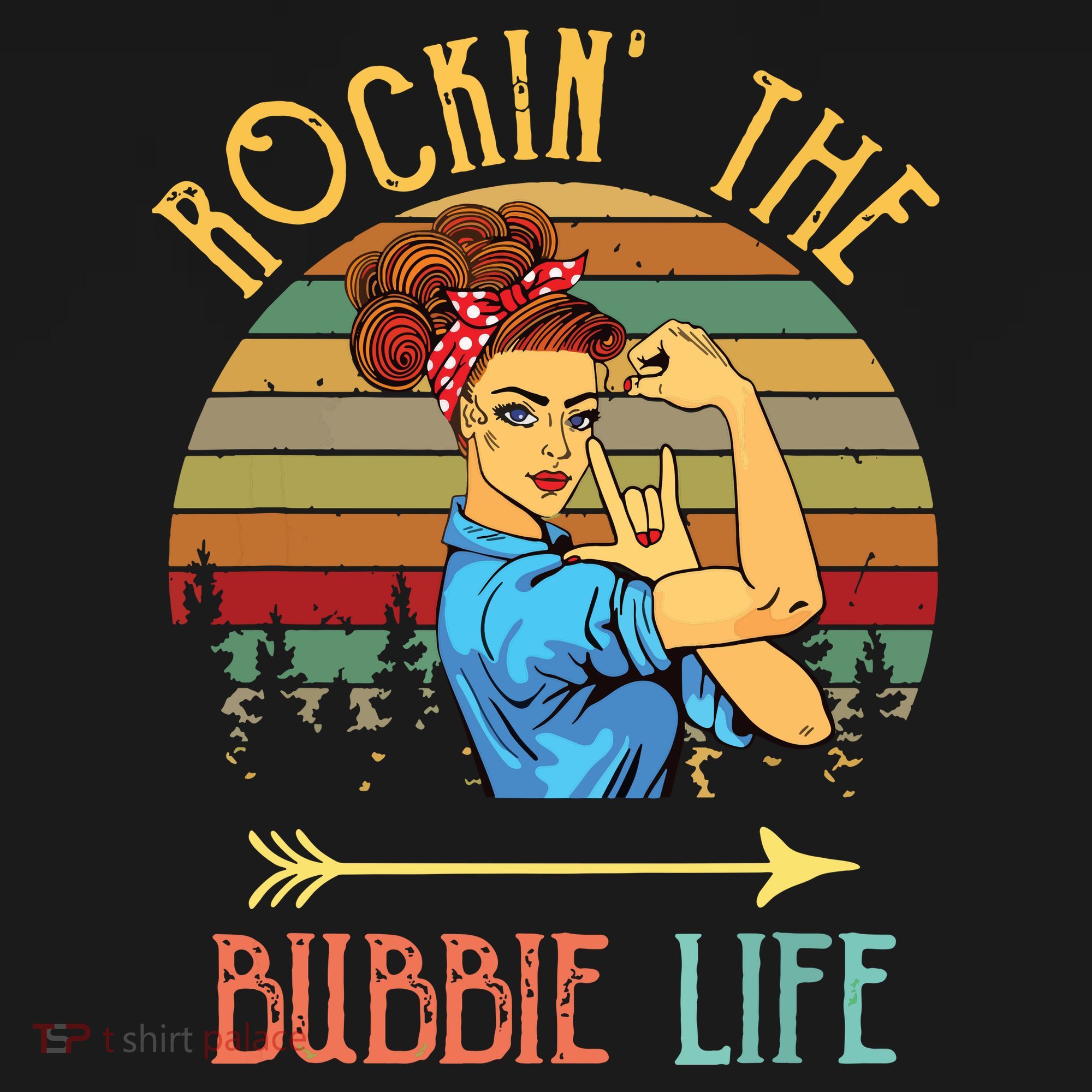 Rockin The Bubbie Life Grandparents Day Gift For Bubbie Women's Hoodie