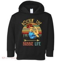 Rockin The Bubbie Life Grandparents Day Gift For Bubbie Toddler Hoodie thumb 0