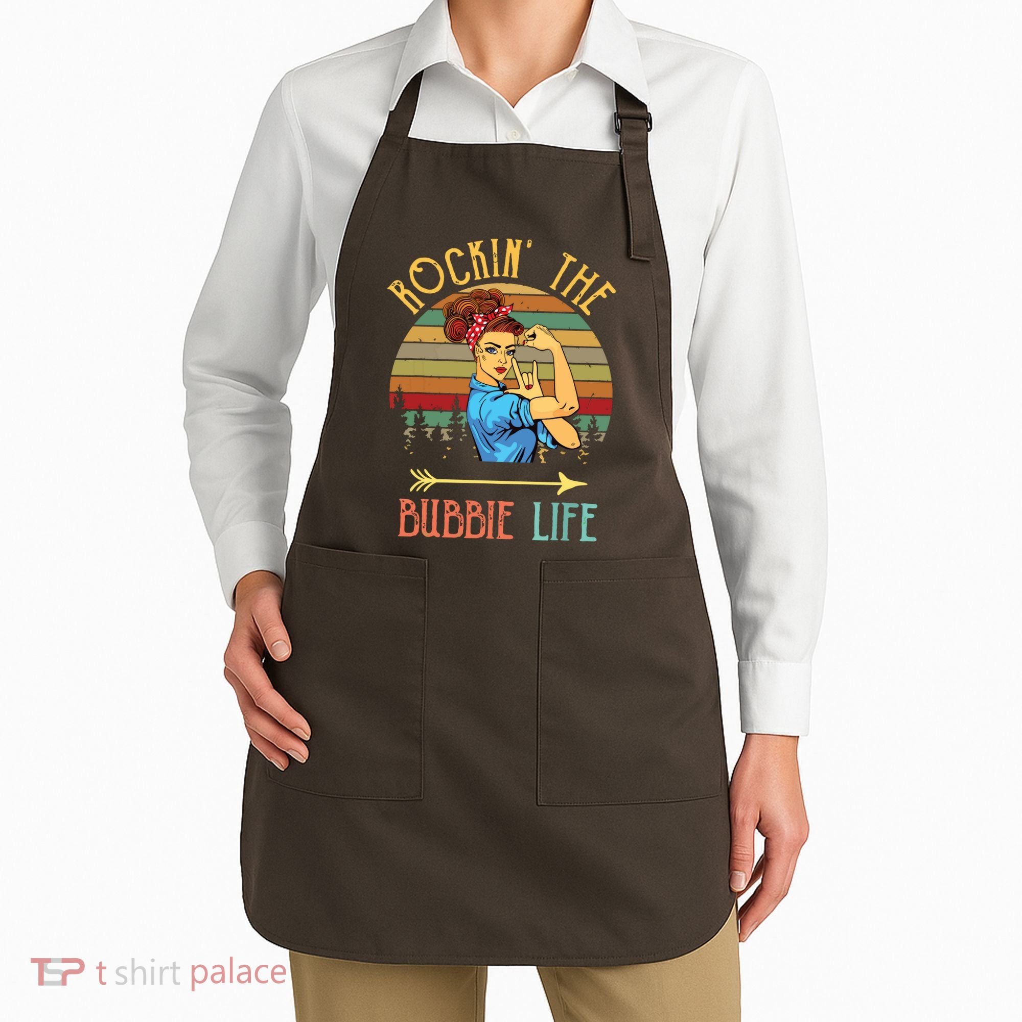 Rockin The Bubbie Life Grandparents Day Gift For Bubbie Apron