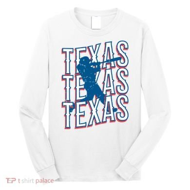 Retro Texas Baseball Long Sleeve Shirt