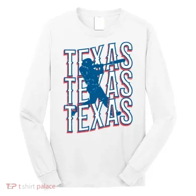 Retro Texas Baseball Long Sleeve Shirt