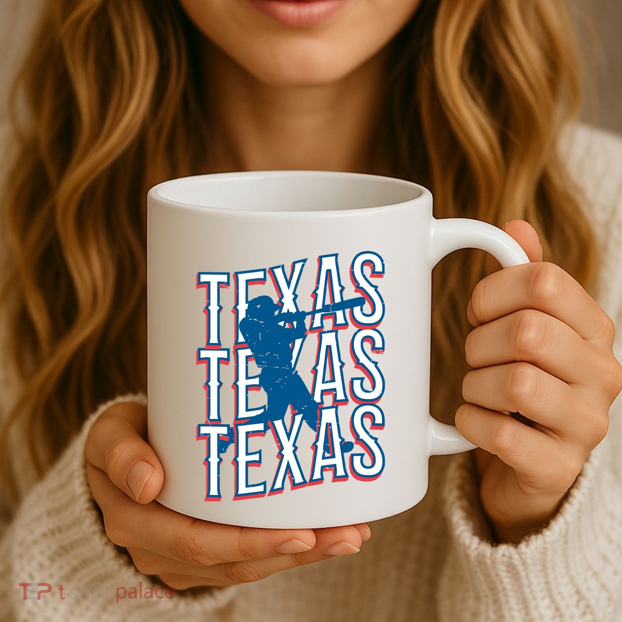Retro Texas Baseball Coffee Mug