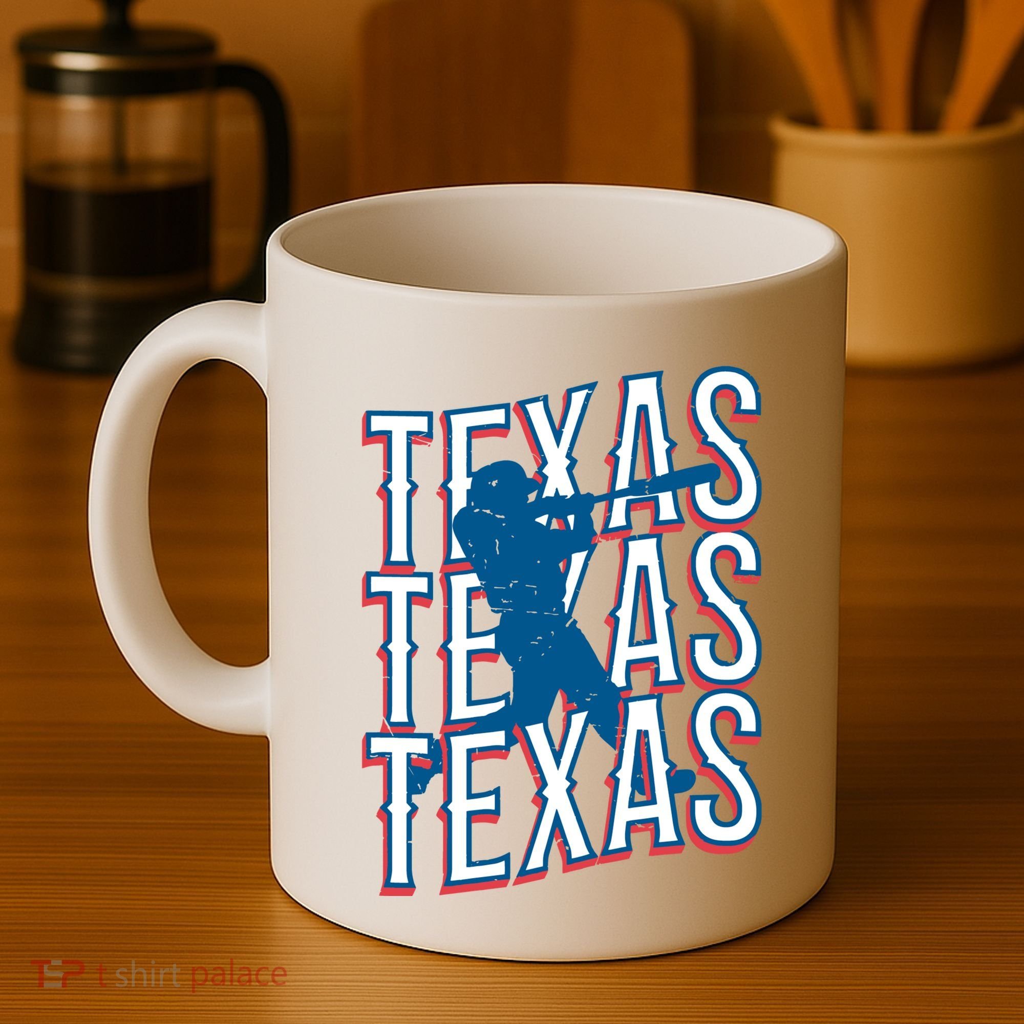 Retro Texas Baseball Coffee Mug
