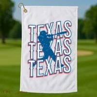 Retro Texas Baseball Golf Towel thumb 1