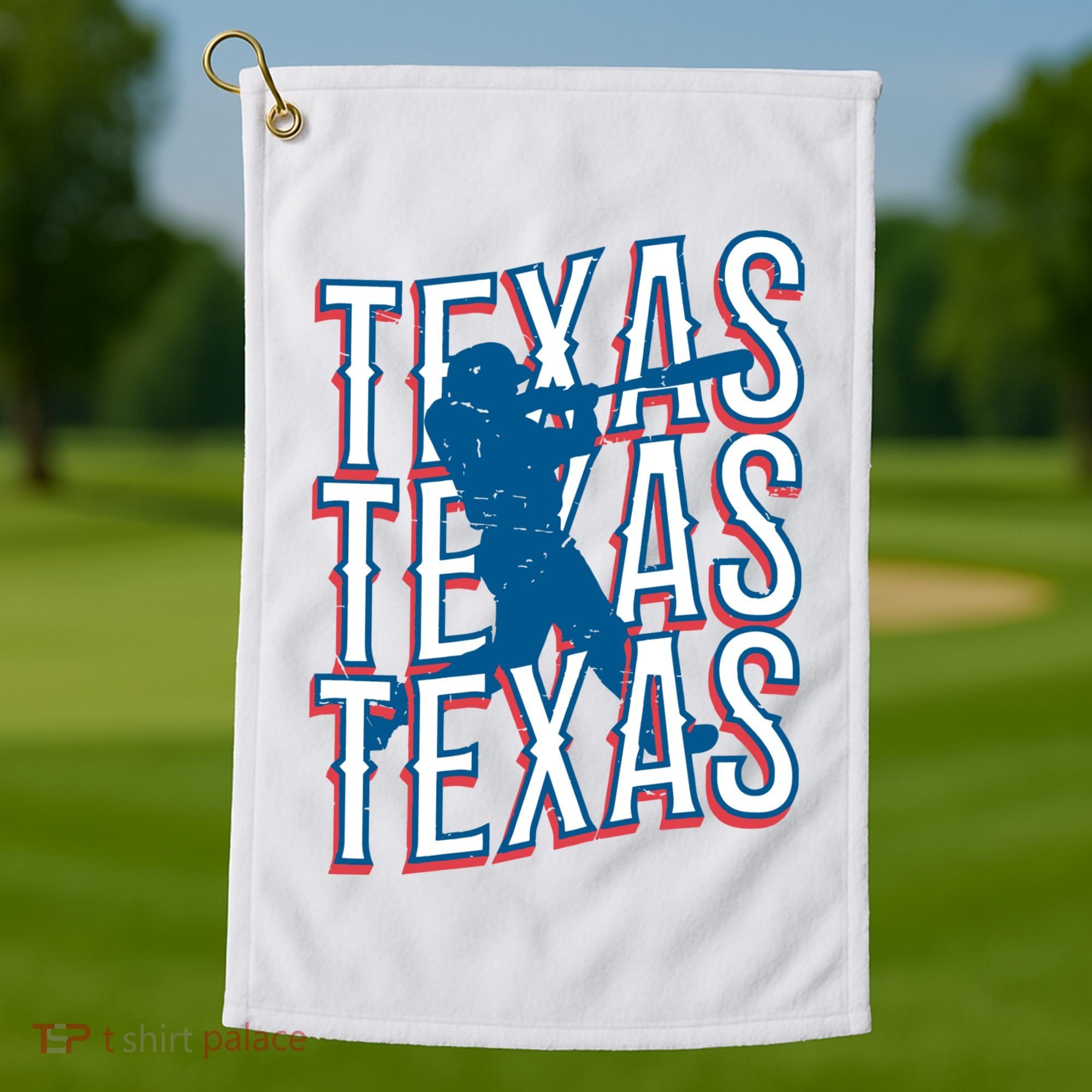 Retro Texas Baseball Golf Towel
