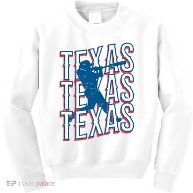 Retro Texas Baseball Kids Sweatshirt