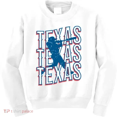 Retro Texas Baseball Kids Sweatshirt