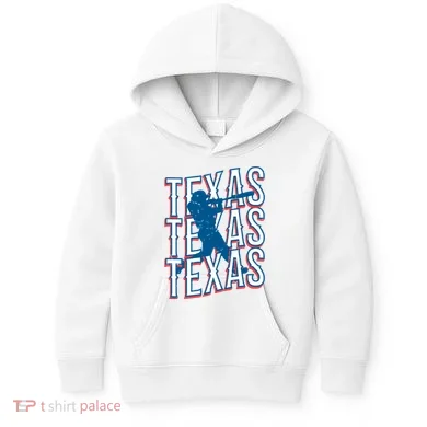 Retro Texas Baseball Kids Hoodie