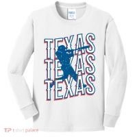 Retro Texas Baseball Kids Long Sleeve Shirt thumb 0