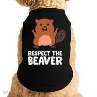Respect The Beaver Funny Beaver Doggie Tank thumb 0