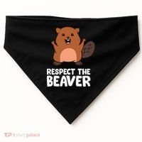 Respect The Beaver Funny Beaver USA-Made Doggie Bandana thumb 0