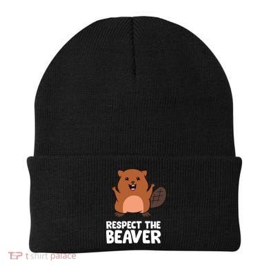Respect The Beaver Funny Beaver Beanie