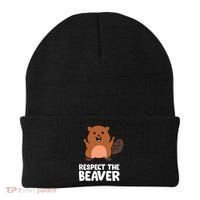Respect The Beaver Funny Beaver Beanie thumb 0