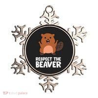 Respect The Beaver Funny Beaver Ornament thumb 0