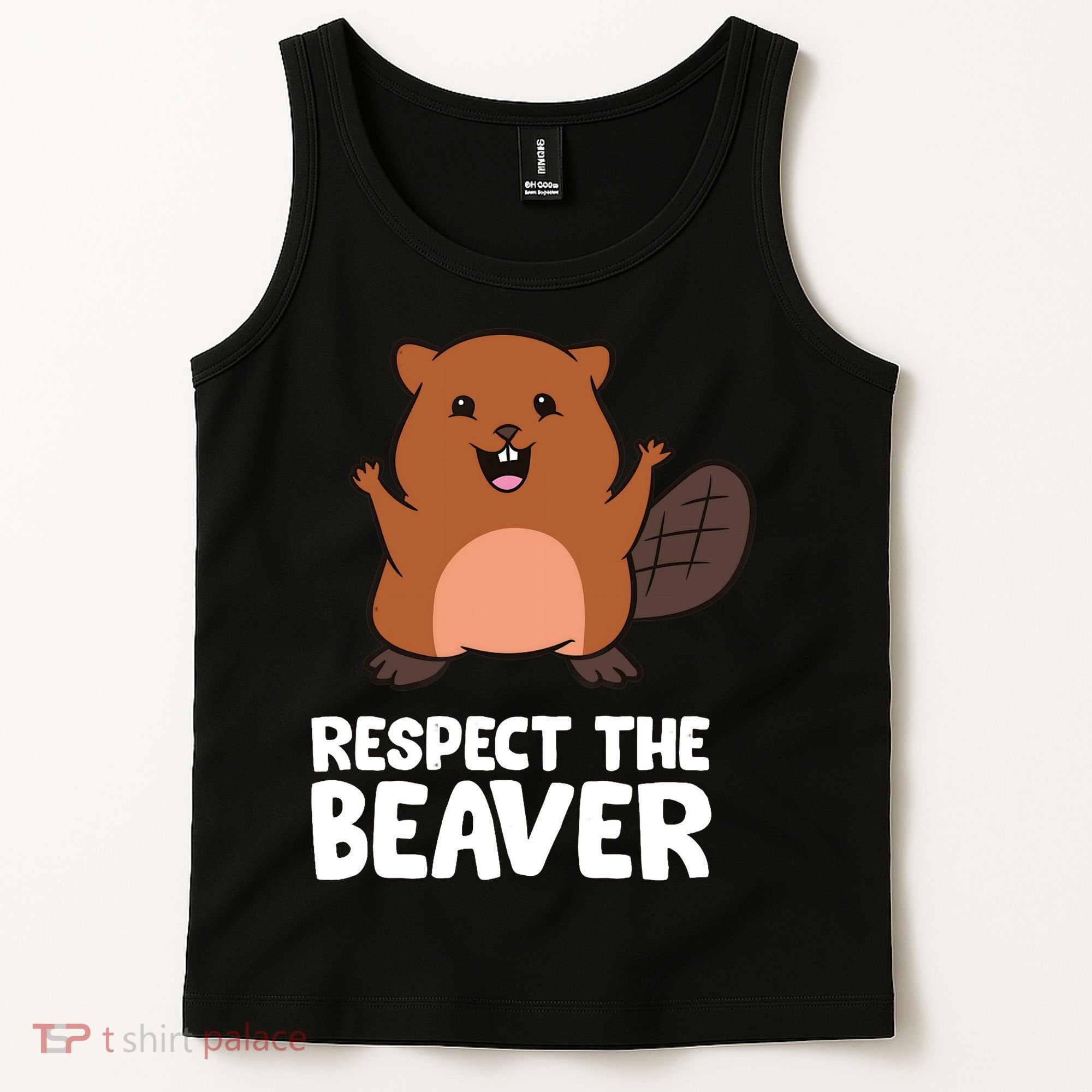 Respect The Beaver Funny Beaver Tank Top
