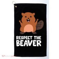 Respect The Beaver Funny Beaver Golf Towel thumb 0