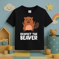 Respect The Beaver Funny Beaver Toddler T-Shirt thumb 3