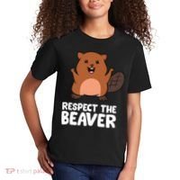 Respect The Beaver Funny Beaver Kids T-Shirt thumb 2