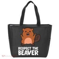 Respect The Beaver Funny Beaver Tote Bag thumb 0