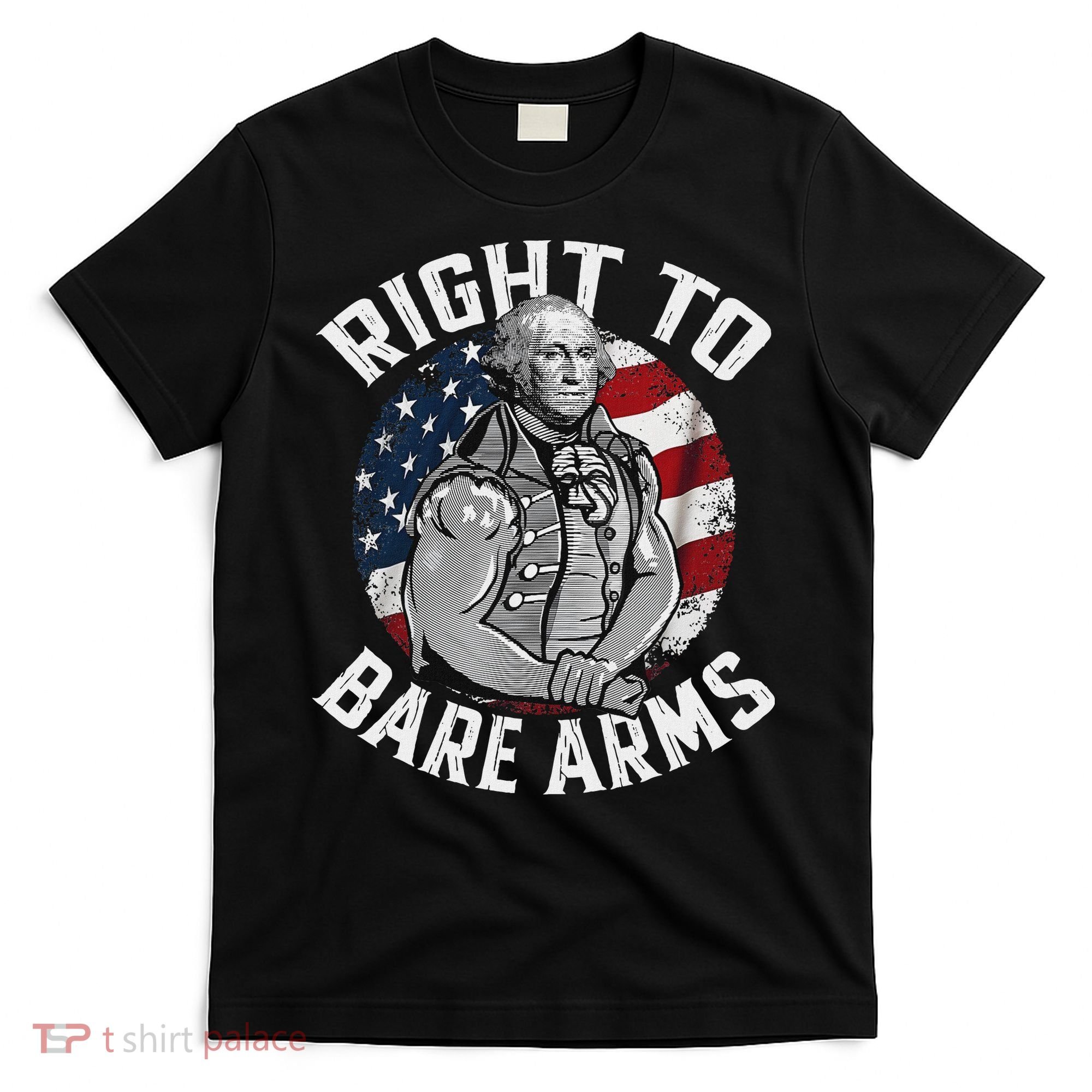 Right To Bare Arms 4th Of July Funny Gym George Washington T-Shirt