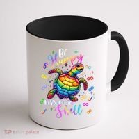 Rainbow Turtle Be Happy In Your Own Shell Autism Awareness Coffee Mug thumb 1