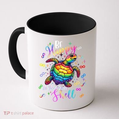 Rainbow Turtle Be Happy In Your Own Shell Autism Awareness Coffee Mug