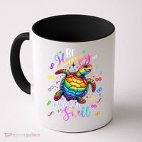 Rainbow Turtle Be Happy In Your Own Shell Autism Awareness Coffee Mug thumb 0