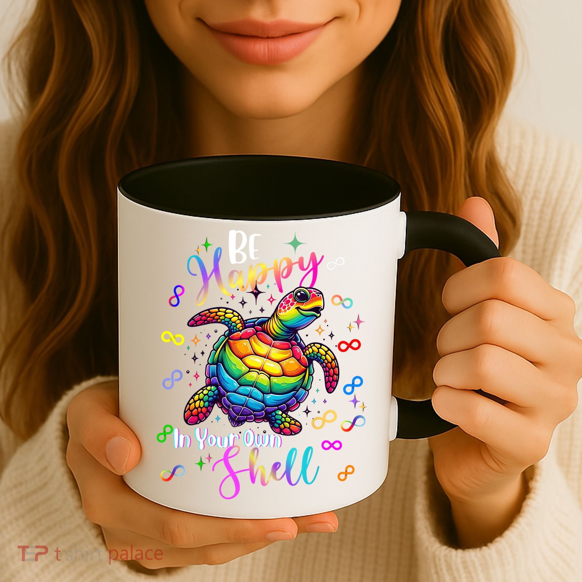 Rainbow Turtle Be Happy In Your Own Shell Autism Awareness Coffee Mug