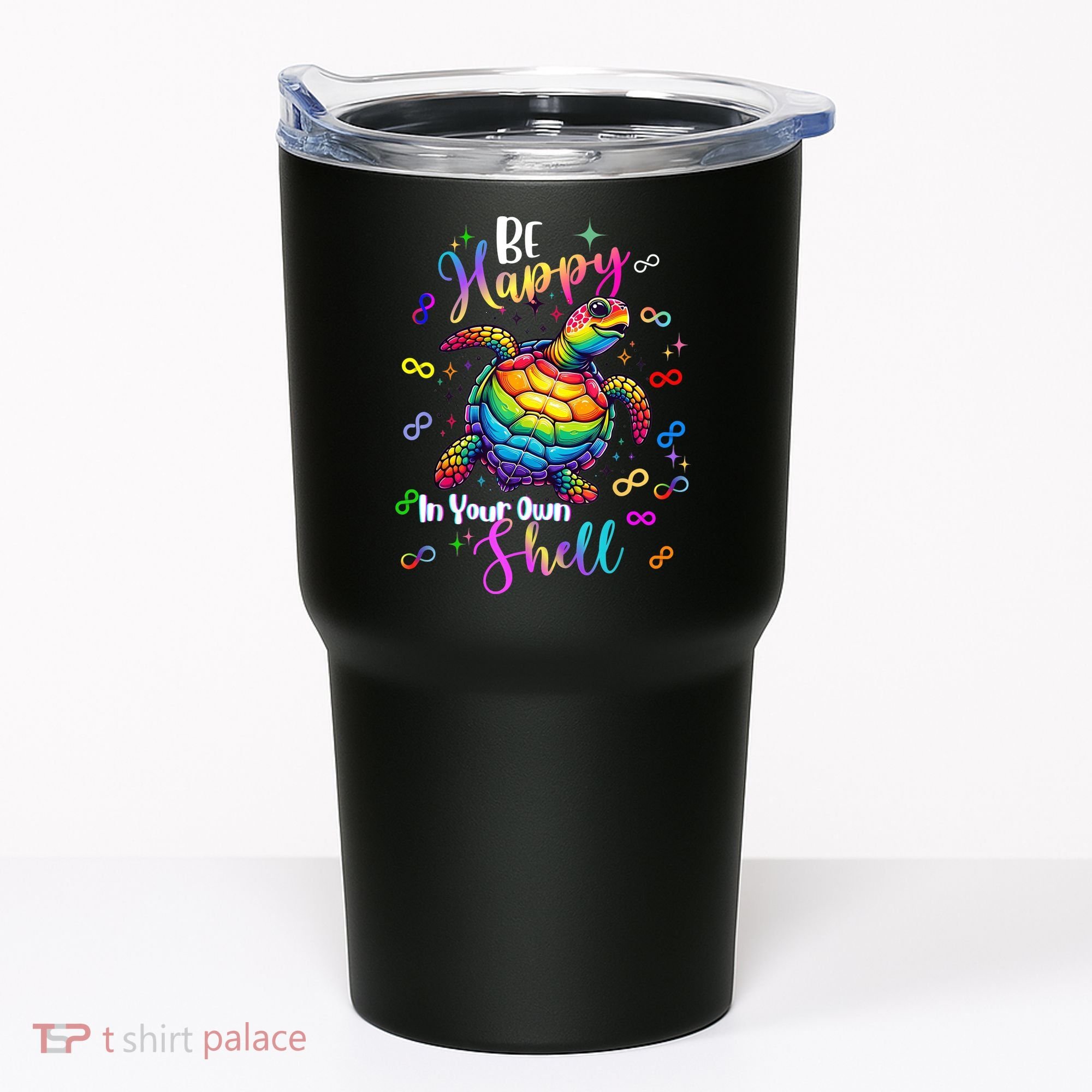 Rainbow Turtle Be Happy In Your Own Shell Autism Awareness Tumbler