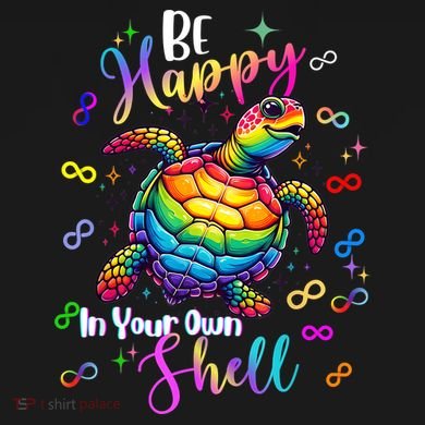 Rainbow Turtle Be Happy In Your Own Shell Autism Awareness Tall Hoodie