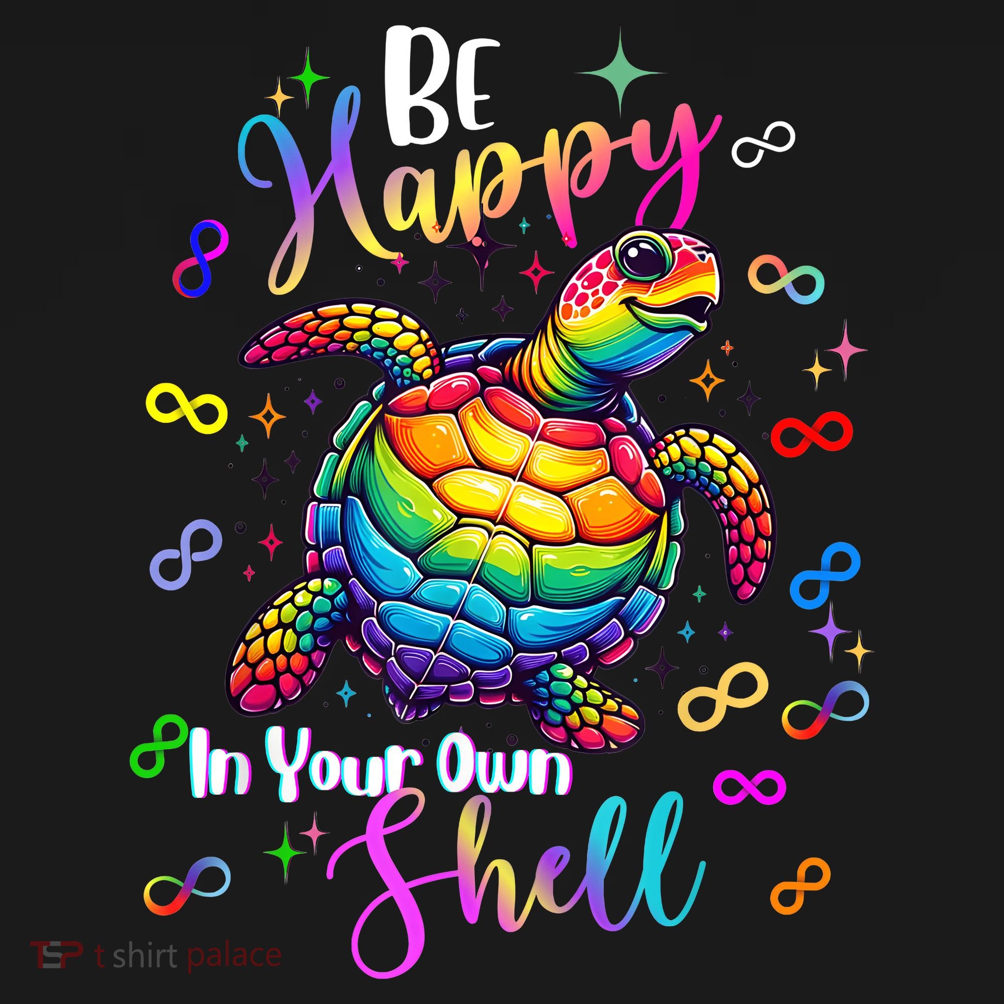 Rainbow Turtle Be Happy In Your Own Shell Autism Awareness Tall Hoodie