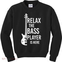 Relax The Bass Player Is Here Bass Guitar Kids Sweatshirt thumb 0