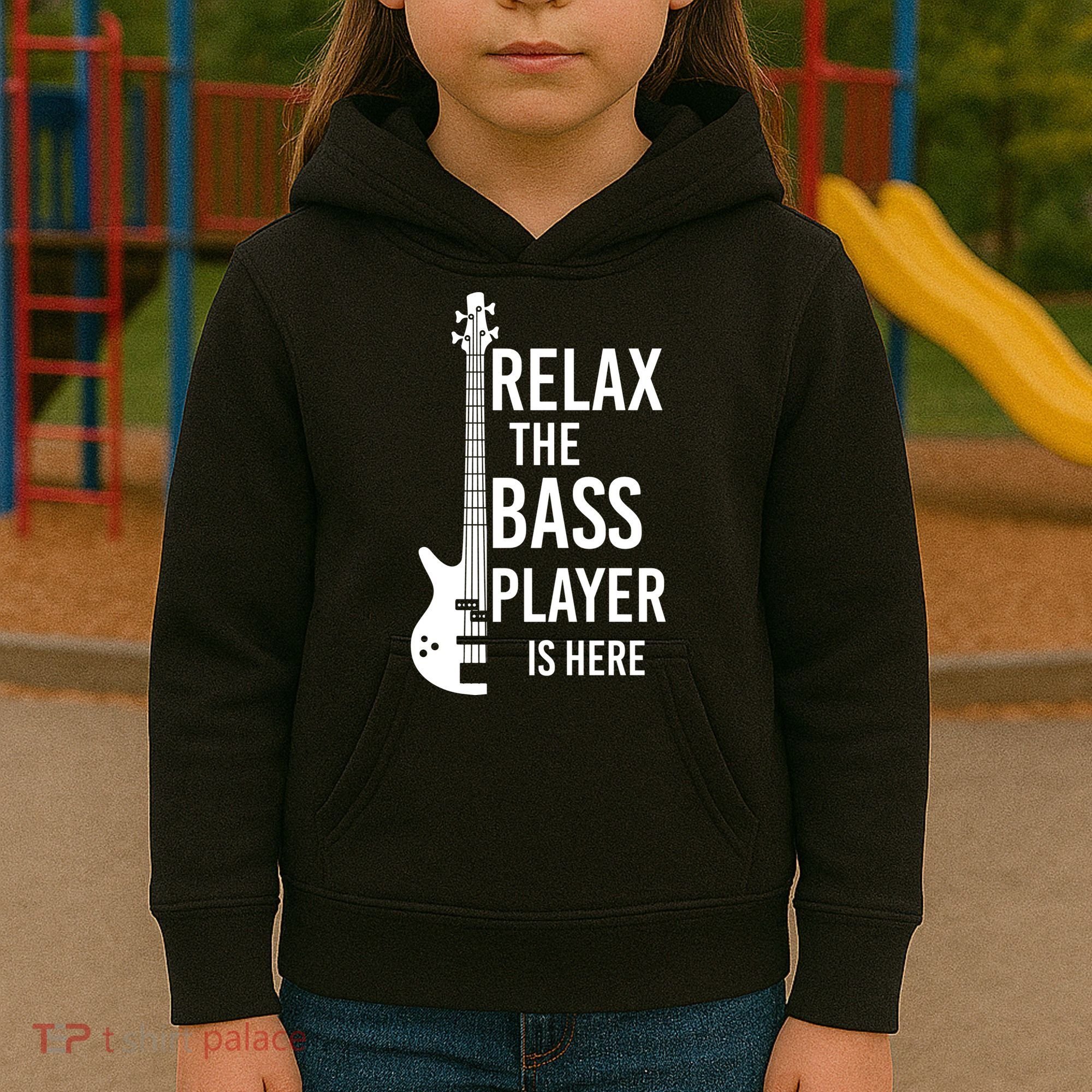 Relax The Bass Player Is Here Bass Guitar Kids Hoodie