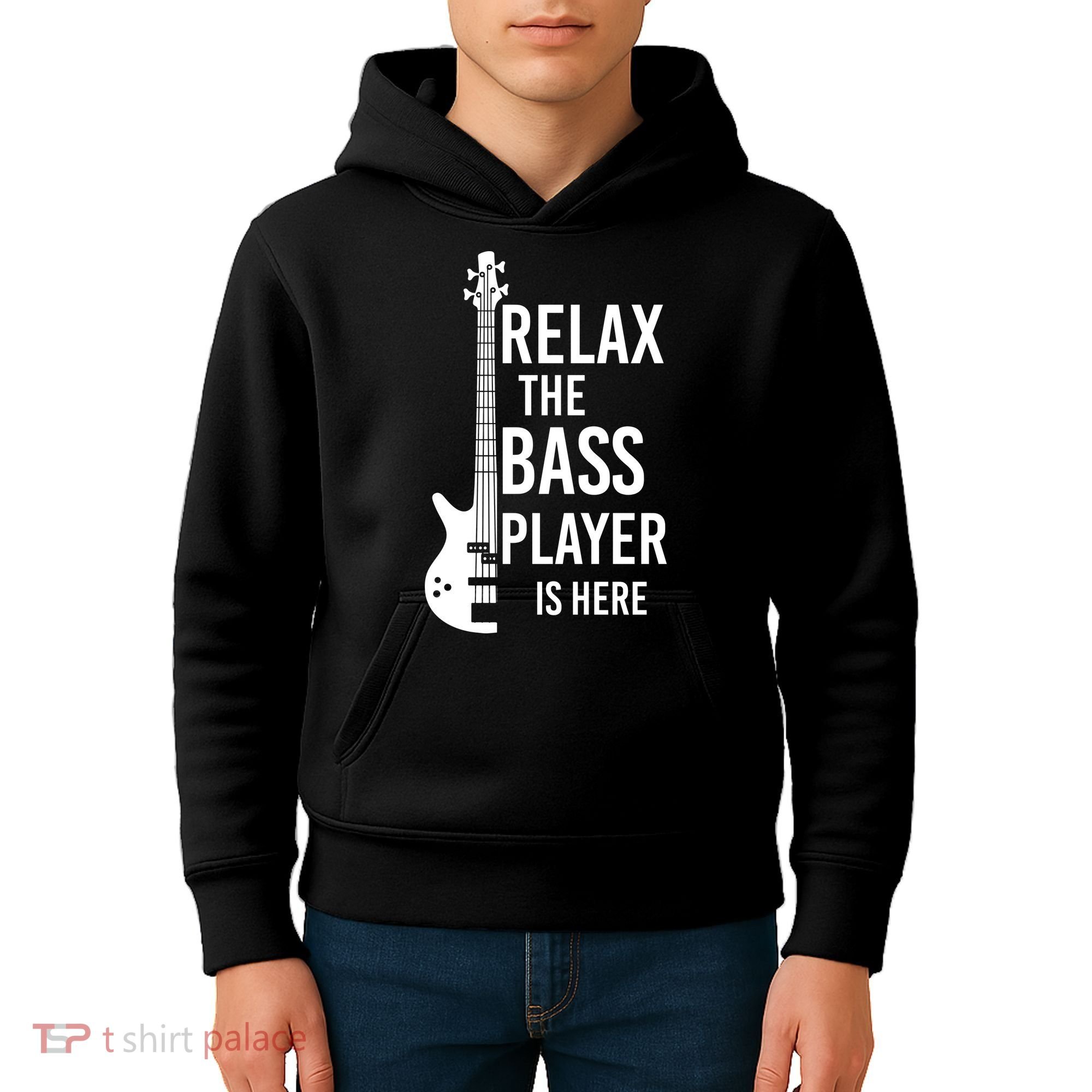 Relax The Bass Player Is Here Bass Guitar Kids Hoodie