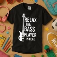 Relax The Bass Player Is Here Bass Guitar Kids T-Shirt thumb 3