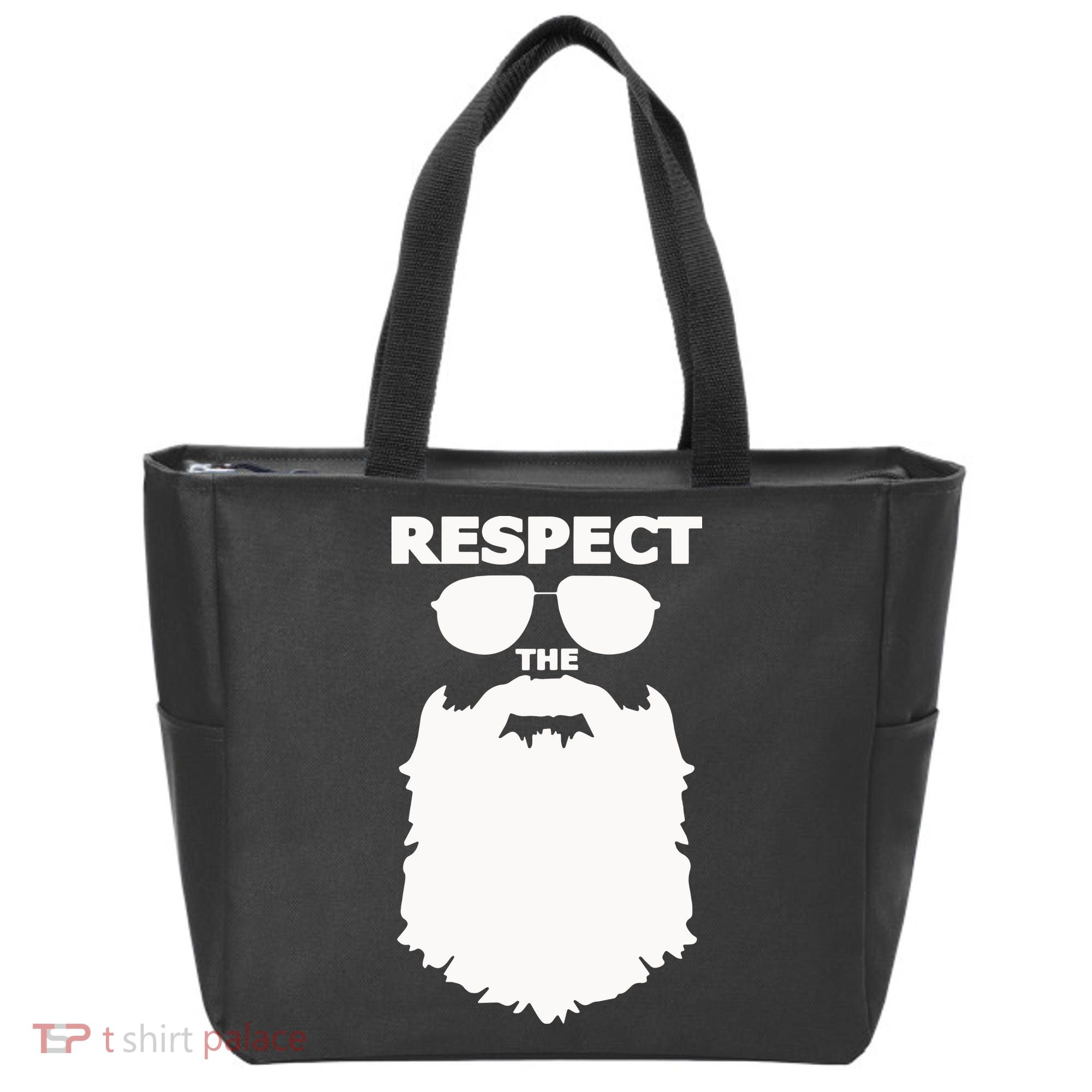Respect The Beard Novelty Graphic Great Gift Tote Bag