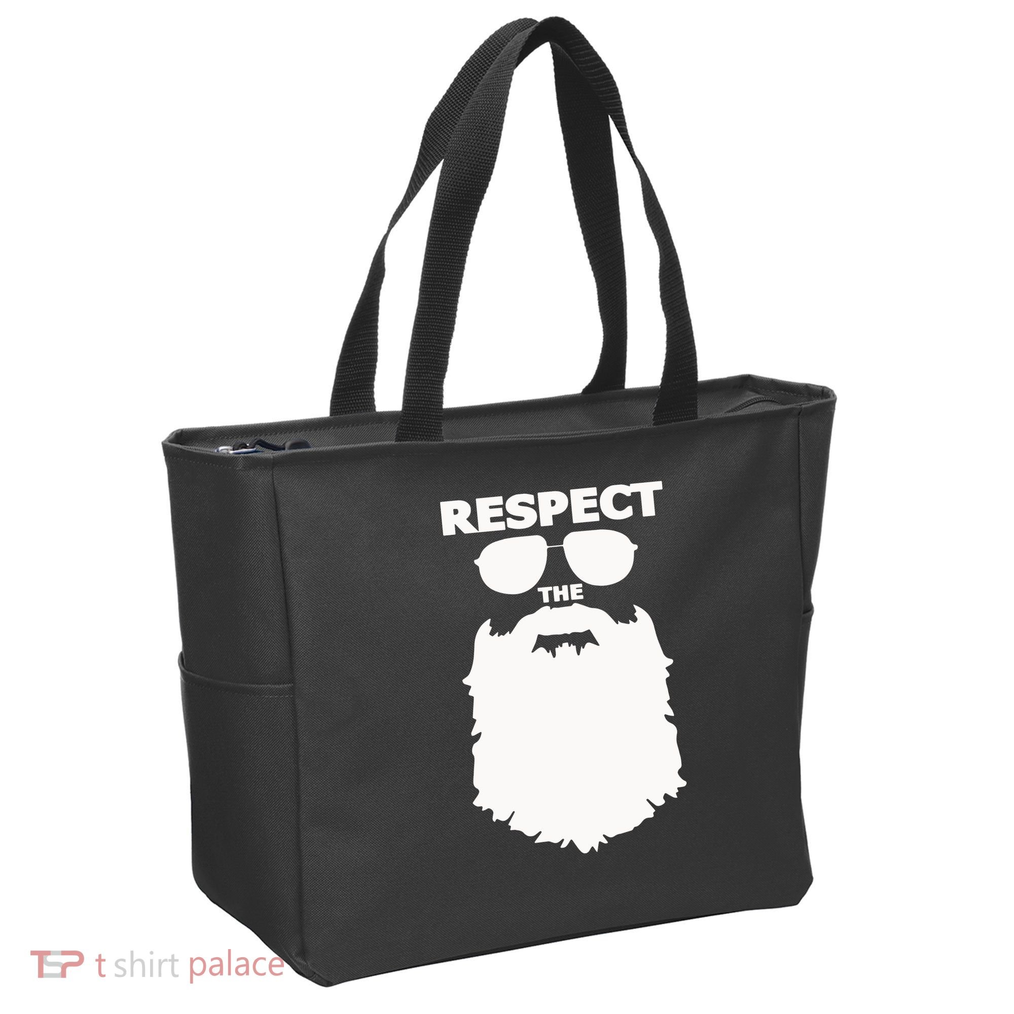 Respect The Beard Novelty Graphic Great Gift Tote Bag