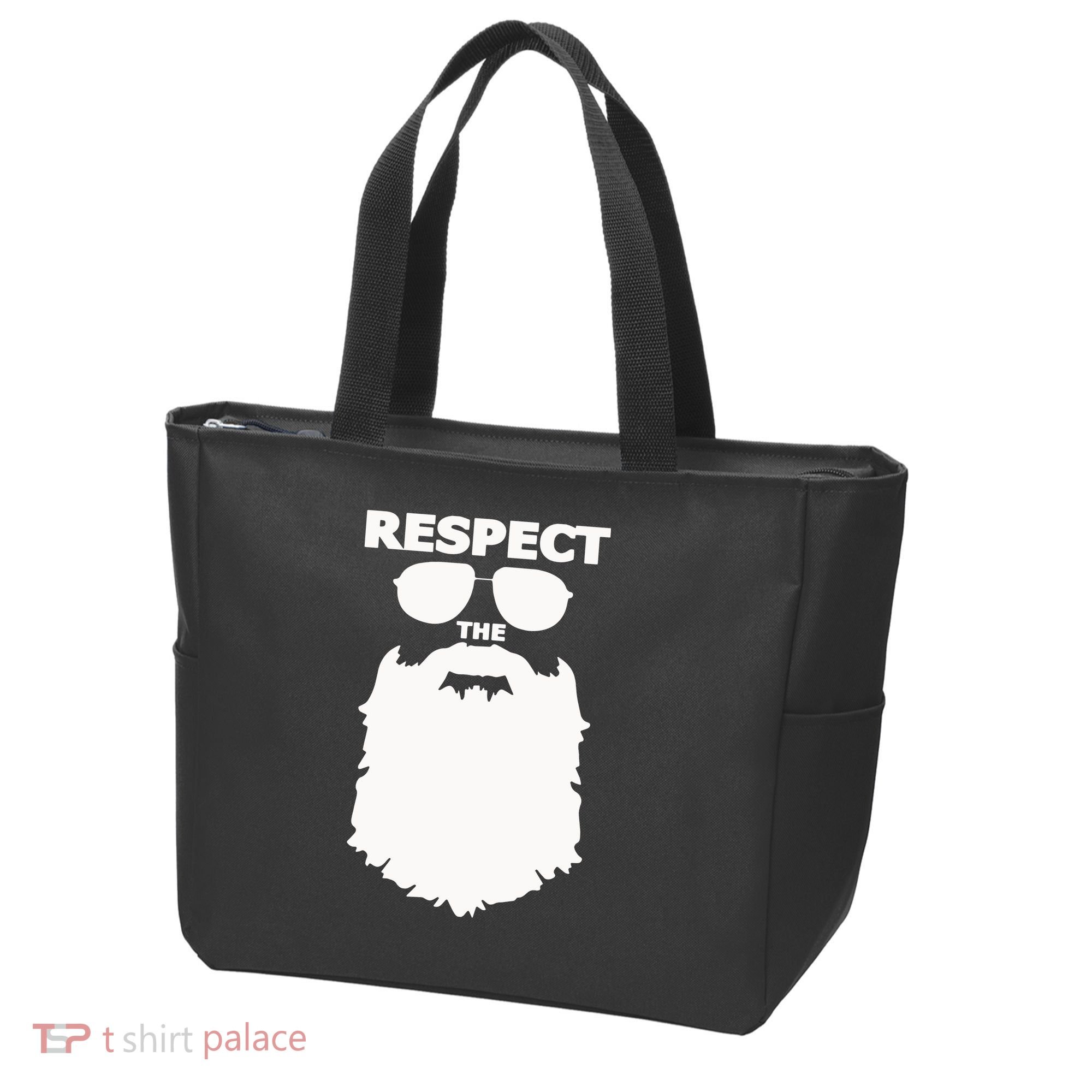 Respect The Beard Novelty Graphic Great Gift Tote Bag
