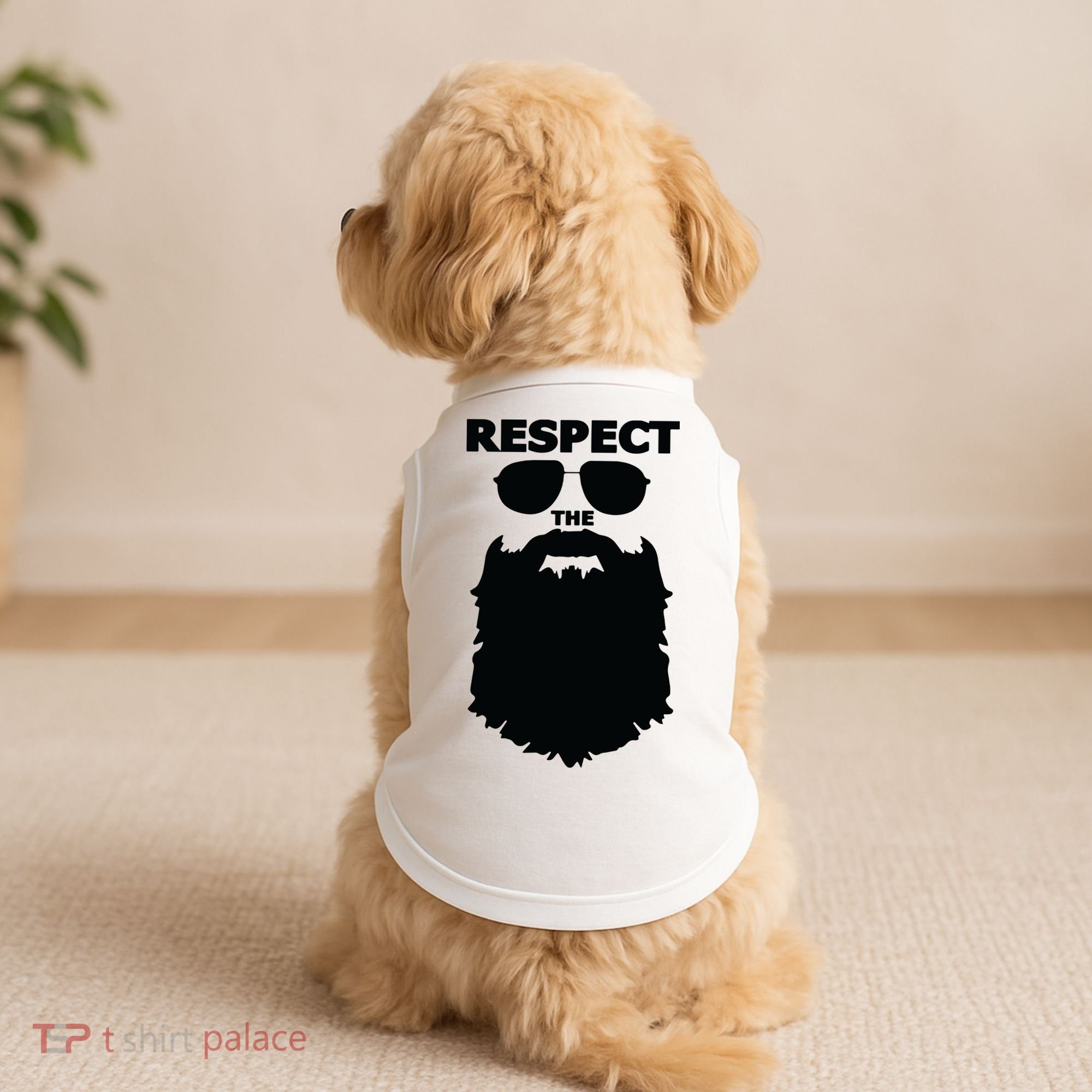 Respect The Beard Novelty Graphic Great Gift Doggie Tank
