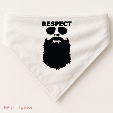 Respect The Beard Novelty Graphic Great Gift USA-Made Doggie Bandana