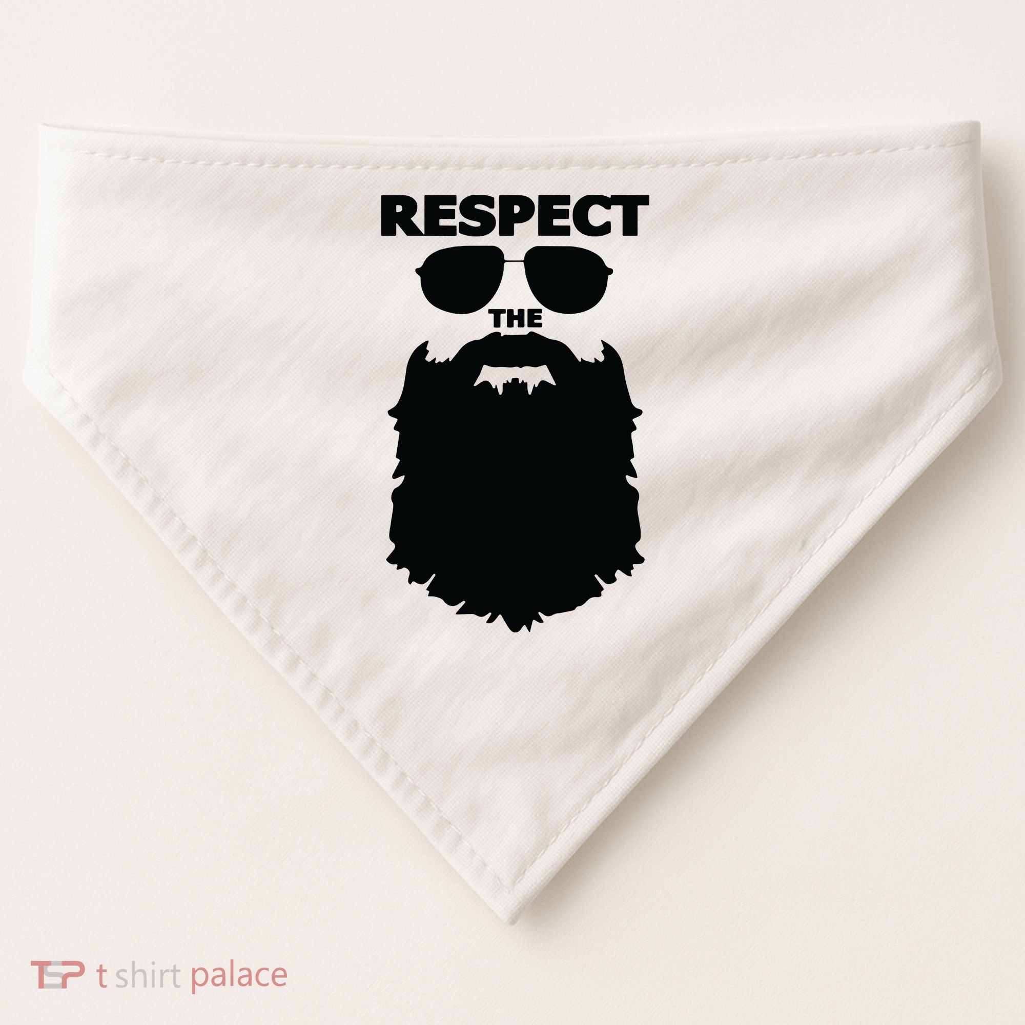 Respect The Beard Novelty Graphic Great Gift USA-Made Doggie Bandana