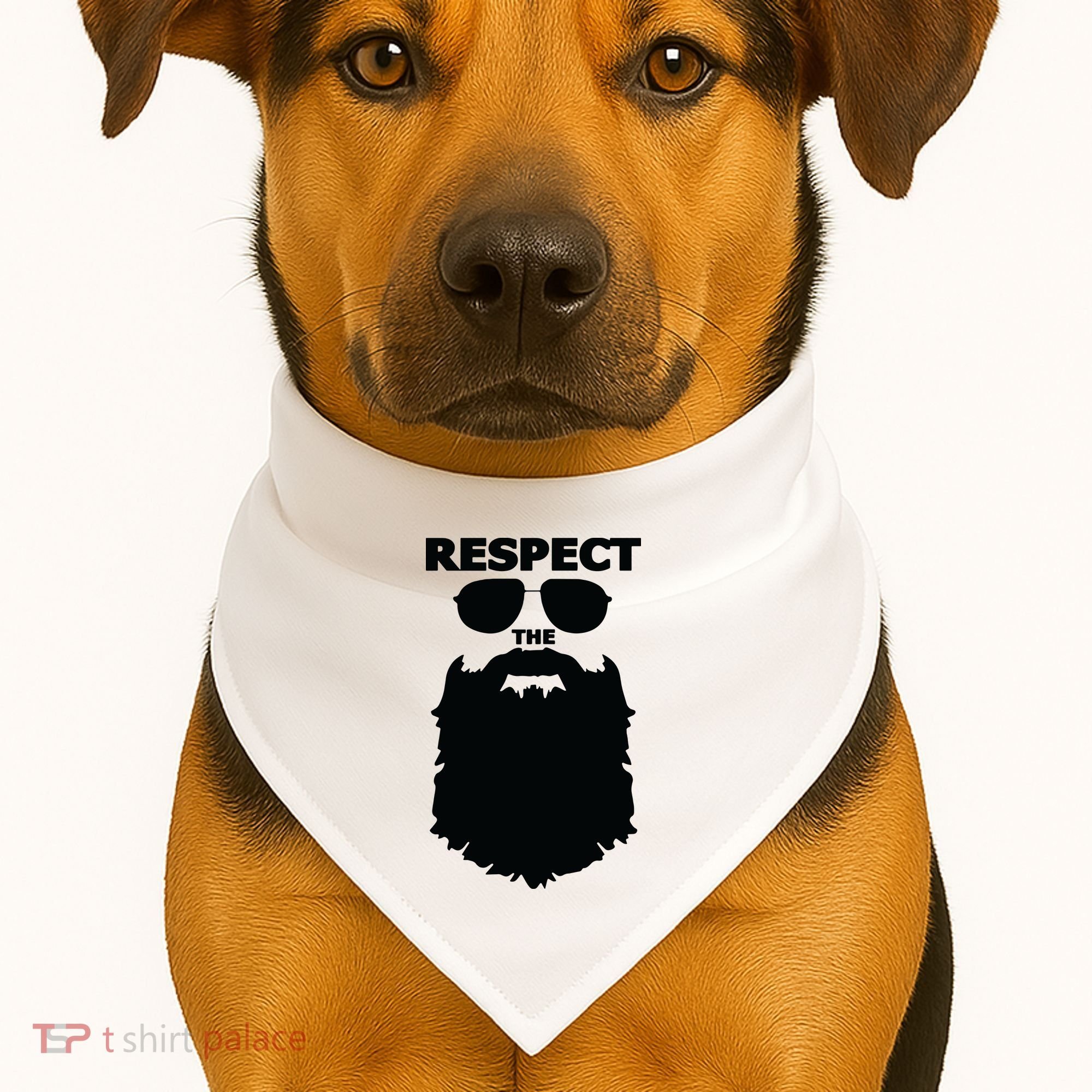 Respect The Beard Novelty Graphic Great Gift USA-Made Doggie Bandana