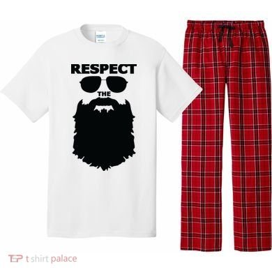 Respect The Beard Novelty Graphic Great Gift Pajama Set