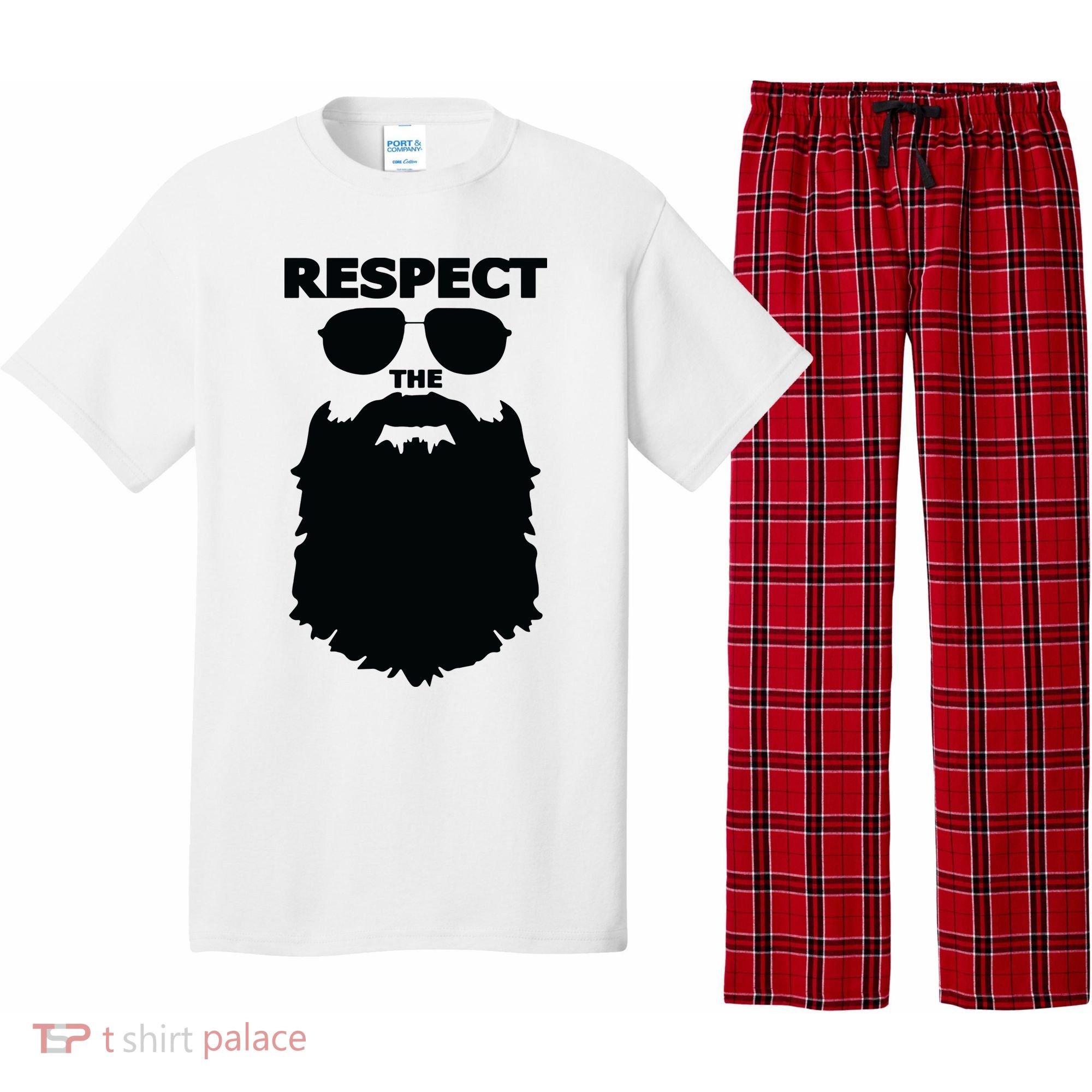Respect The Beard Novelty Graphic Great Gift Pajama Set
