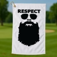 Respect The Beard Novelty Graphic Great Gift Golf Towel thumb 1