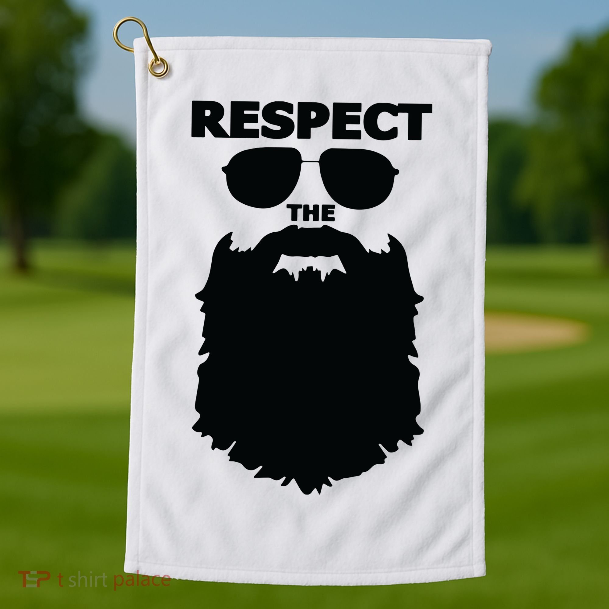 Respect The Beard Novelty Graphic Great Gift Golf Towel