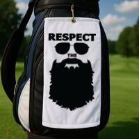 Respect The Beard Novelty Graphic Great Gift Golf Towel thumb 2