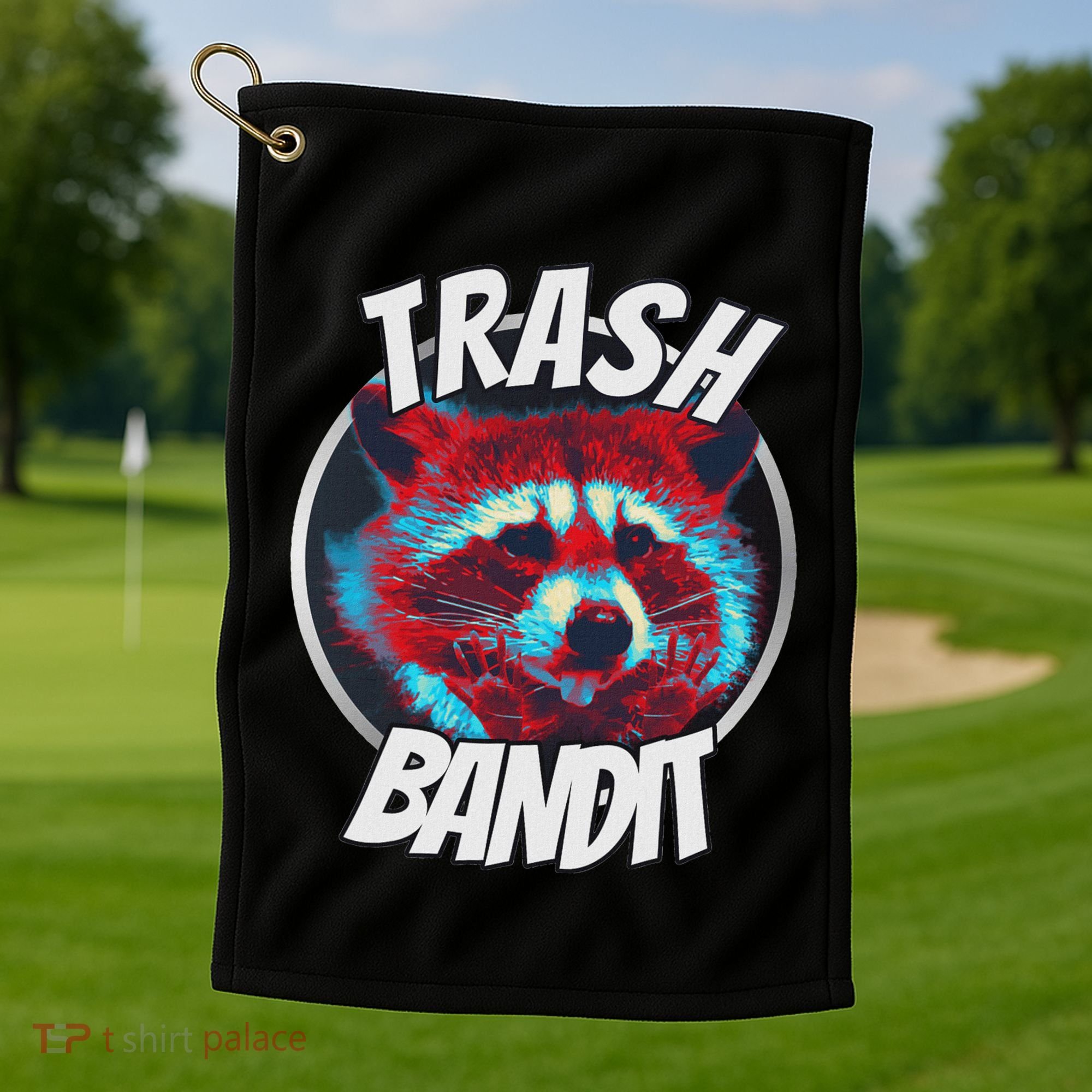 Raccoon Trash Bandit Funny Raccoon Trash Panda Golf Towel