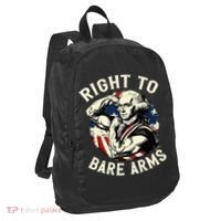 Right To Bare Arms 4th Of July Funny Gym George Washington Port Authority Crush Ripstop Backpack thumb 1